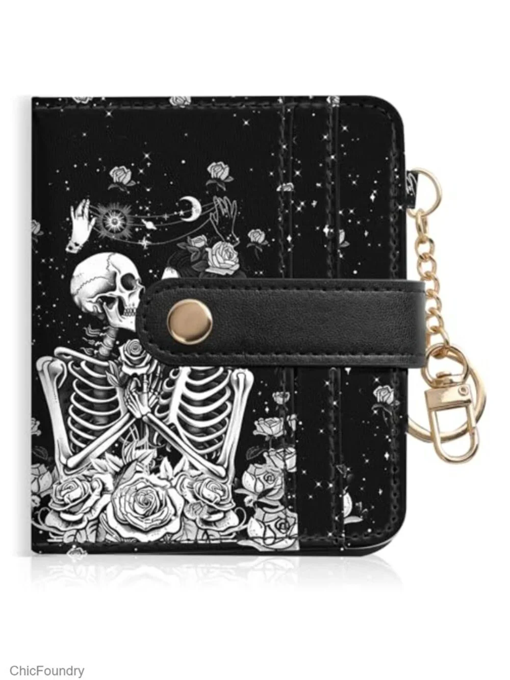 RFID Blocking Bifold PU Leather Wallet - Slim With Clear ID Window & Zipper